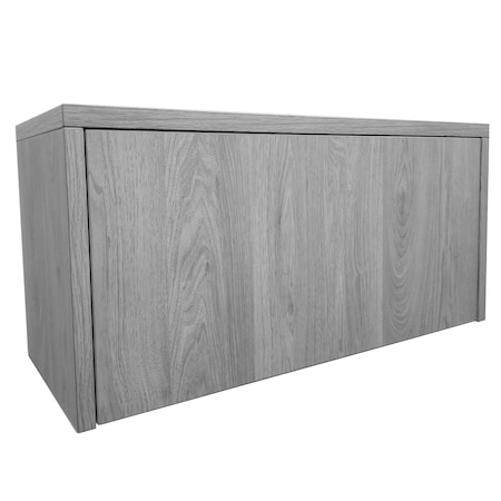 We'Re It Ultra Premium Series 35.5" Laminate Wall-Mount Storage Hutch, Flip Up Door, Grey Oak UPHW36LD